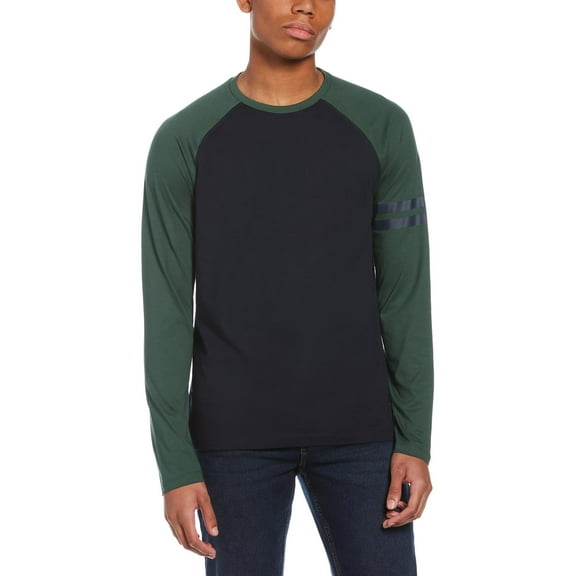 Perry Ellis Mens Striped Trim Colorblock T-Shirt