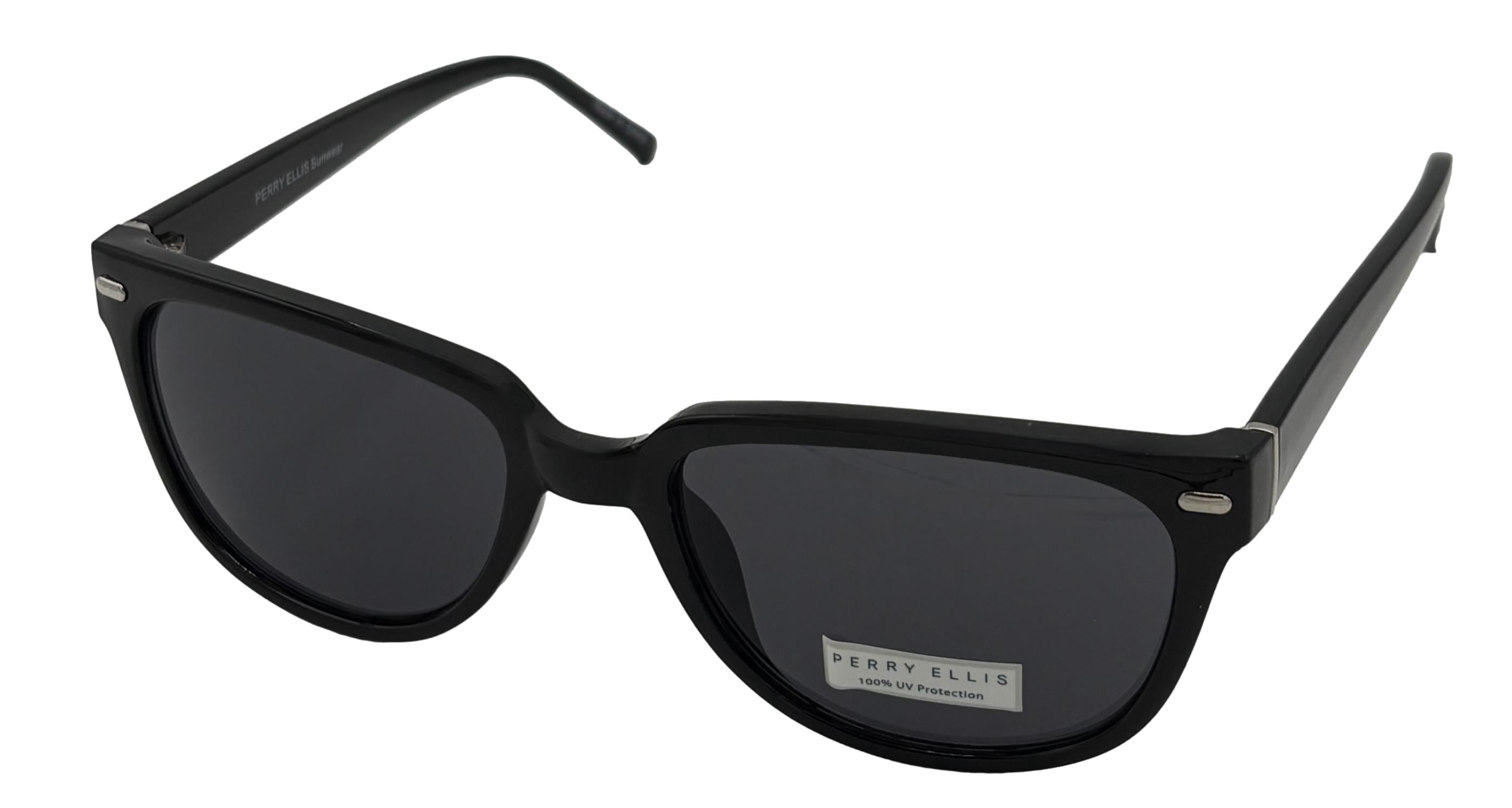 Perry Ellis Black Rectangular Sunglasses Perry Ellis Sunglass Black Plastic Rectangle Wrap, Gradient  main image 2