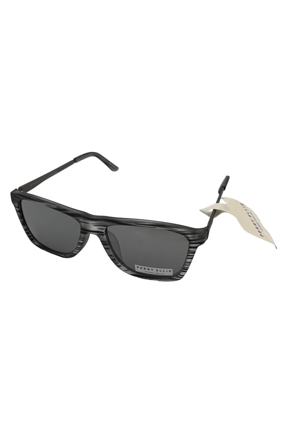 Plastic Frame Flash Lens Men's Black Stripe Square Sunglasses, Black