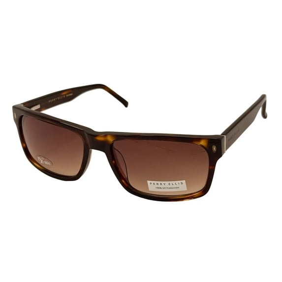 Perry Ellis Mens Sunglass Demi Plastic Rectangle, Solid Smoke Lens PE3039 1