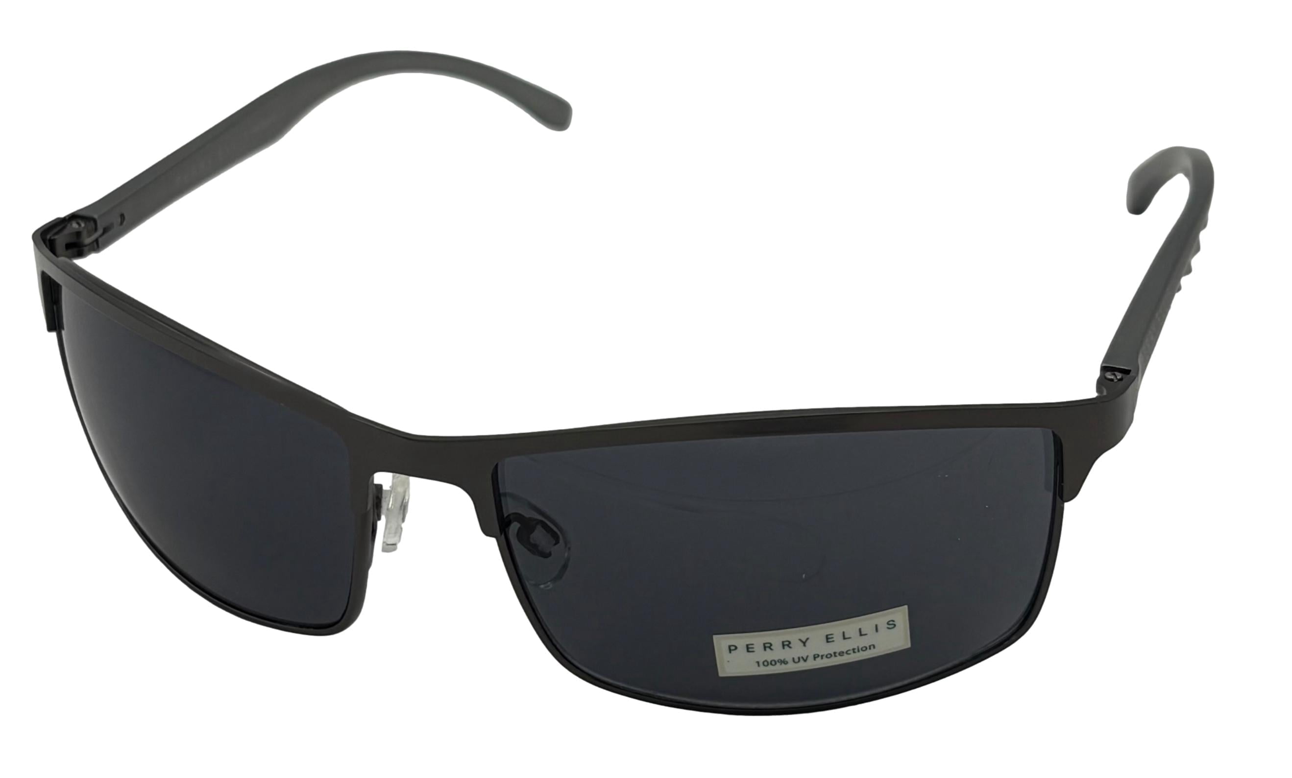 Perry Ellis Metal Men's Rectangle Sunglasses, Gunmetal, Smoke Lens PE75. 2