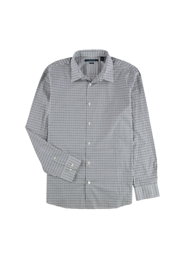 Mens Tattersall Button Up Shirt, Blue, XX-Large