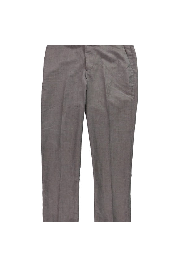 Mens Textu red Linen Slim Fit Plaid Dress Pants Slacks, Red, 32W x 30L