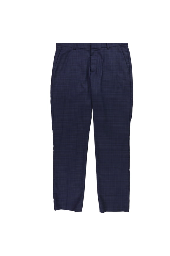 Mens Travel Luxe Dress Pants Slacks, Blue, 33W x 30L