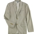 thumbnail image 1 of Perry Ellis Mens Twill Two Button Blazer Jacket, Beige, 40 Regular, 1 of 2