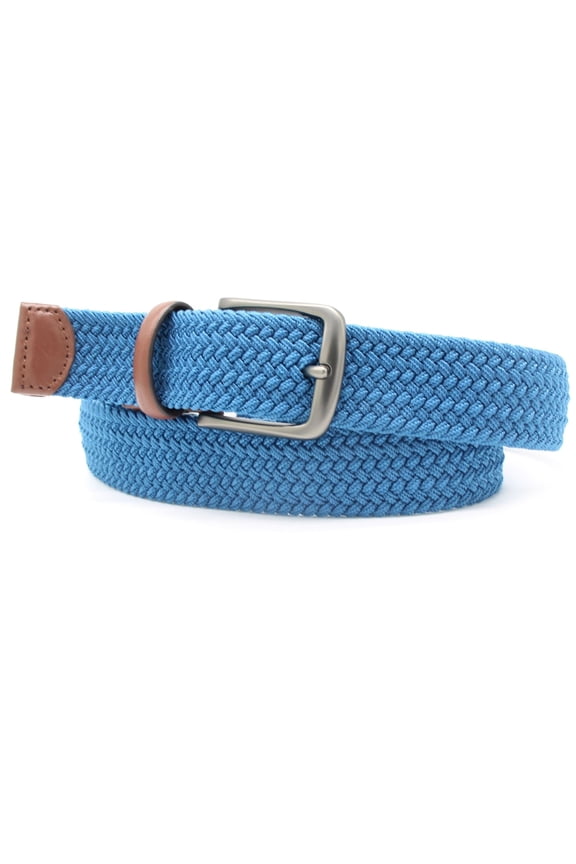Mens Webbed Woven Belt, Blue, 30-32