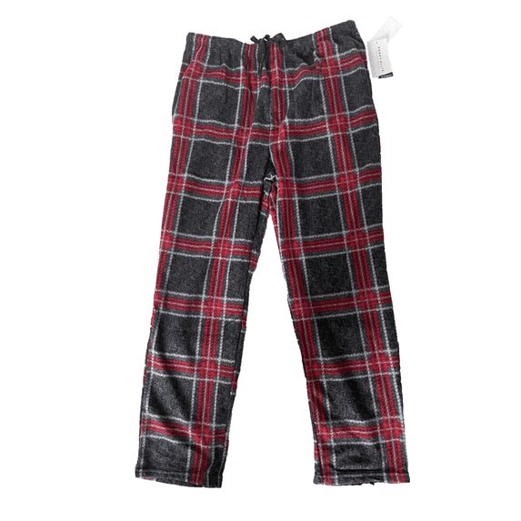 Perry Ellis Microfleece Heather Ombre Plaid Pant,Jester Red ,M