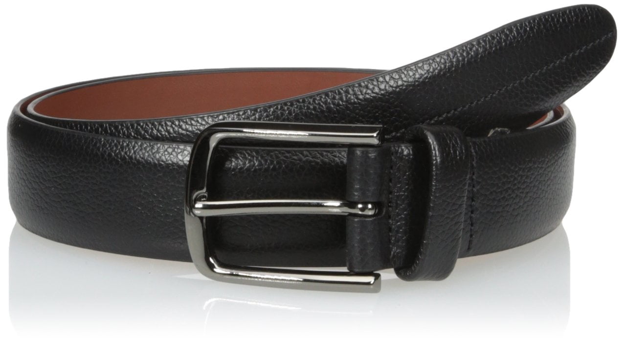 Perry Ellis Men's Casual Leather Belt - Tumbled Grain, Antique Nickel Buckle, Sizes 30-42, Tan - View #8