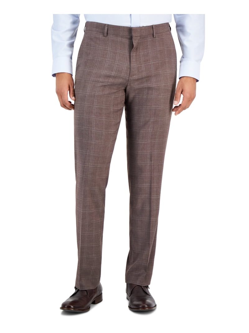 brown slim fit dress pants True Classic Suede Brown Slim Comfort Knit Chino Pant main image 0