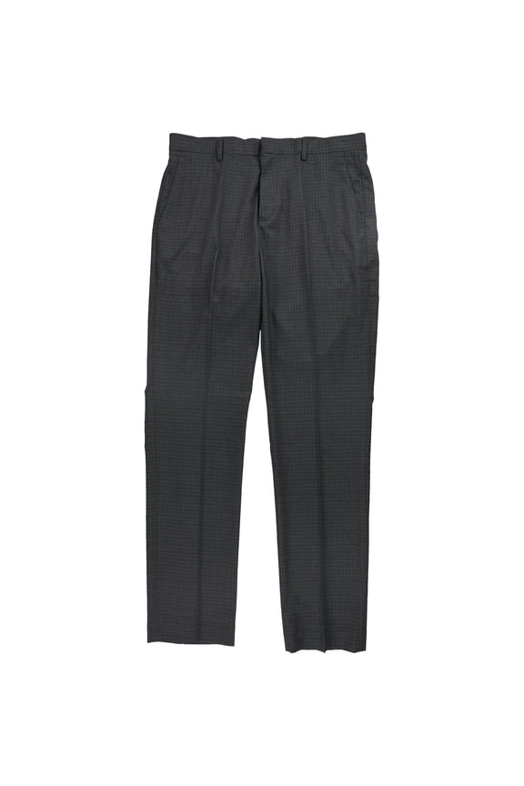 Mens Solid Stretch Dress Pants Slacks, Grey, 32W x 32L
