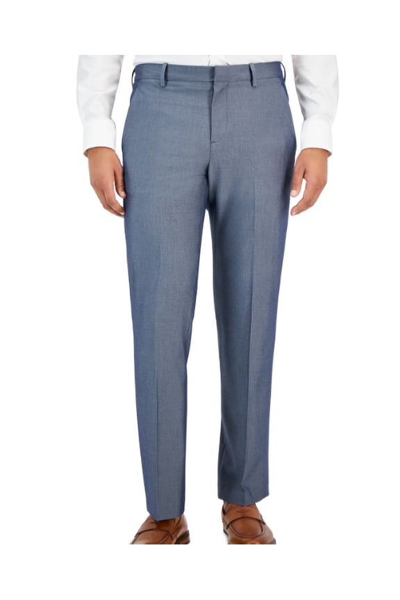 Mens Modern Fit Stretch Dress Pants Slacks, Grey, 34W x 32L