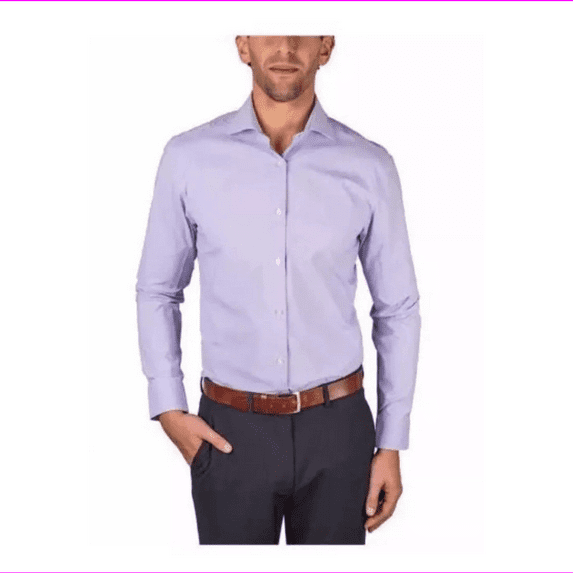 Perry Ellis Portfolio | Men's L/S Dress Shirt 16.5-34/35/Purple