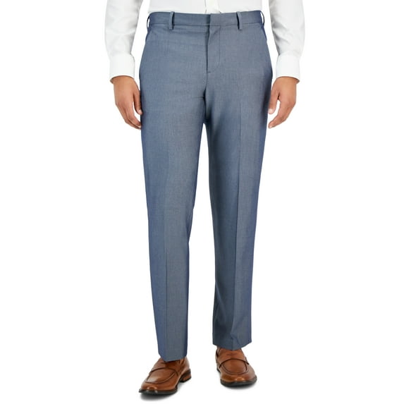 Perry Ellis Mens Modern Fit Stretch Dress Pants Slacks, Grey, 38W x 30L