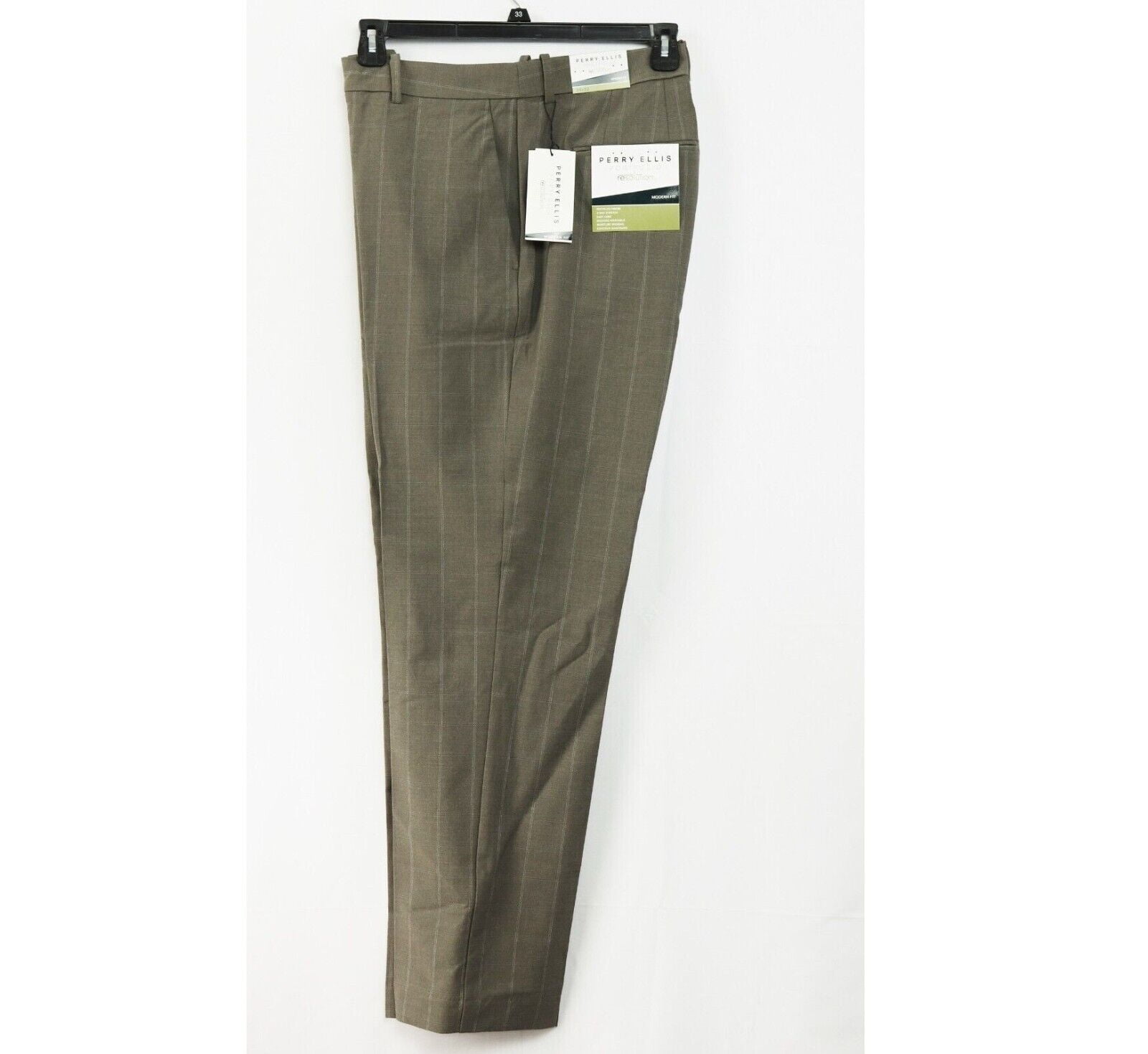 Perry Ellis Men's Modern-Fit Stretch Resolution Dress Pants Blue Tan B4HP  (40,30 in) - Walmart.com