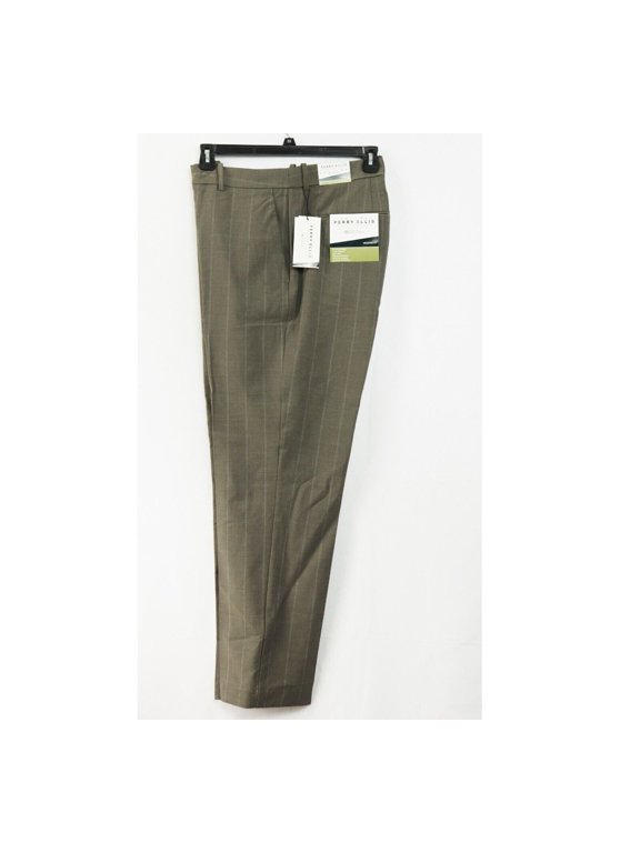 Men's Modern-Fit Stretch Resolution Dress Pants Blue Tan B4HP (40,30 in)