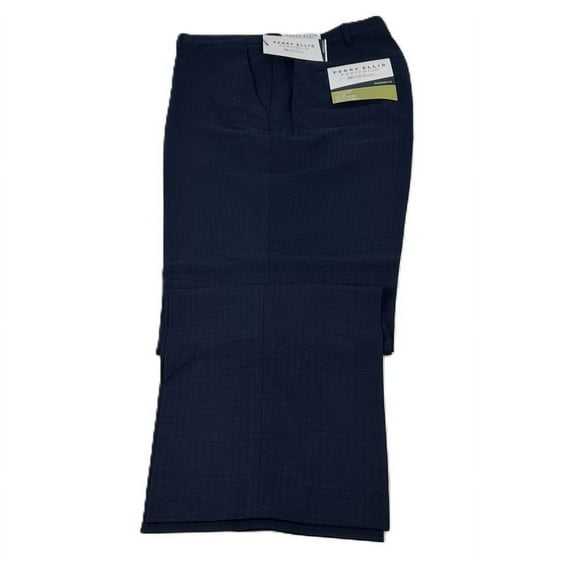 Perry Ellis Mens Stretch Resolution Casual Trouser Pants, Blue, 33W x 32L
