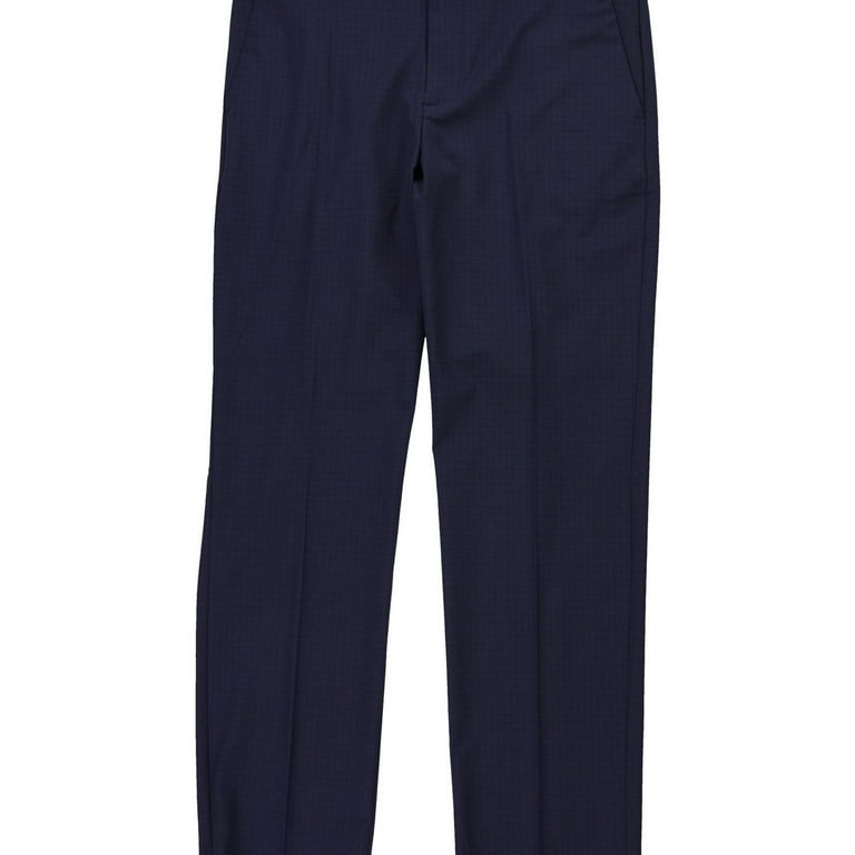 Perry Ellis Portfolio Men's Modern-Fit Stretch Resolution Dress Pants Navy-34/32, Blue
