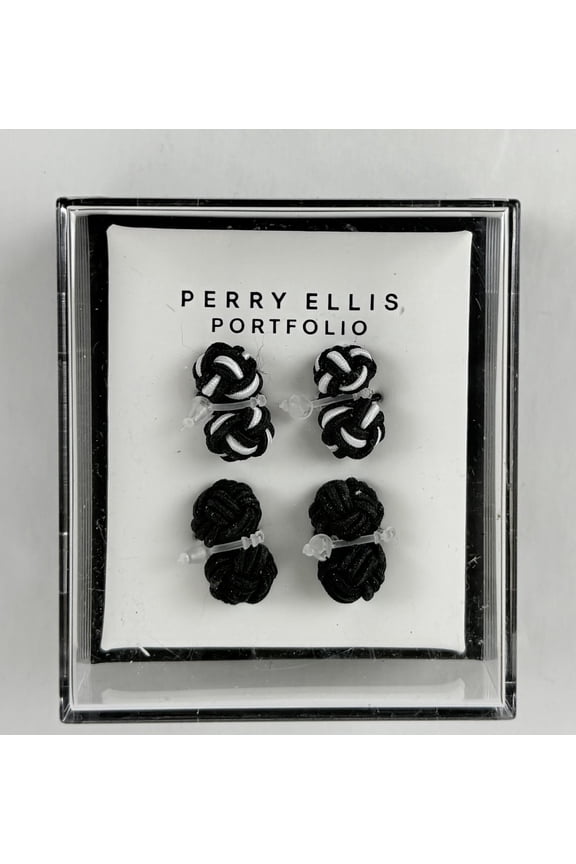 Portfolio Men's Silk Knot Cufflinks - Black