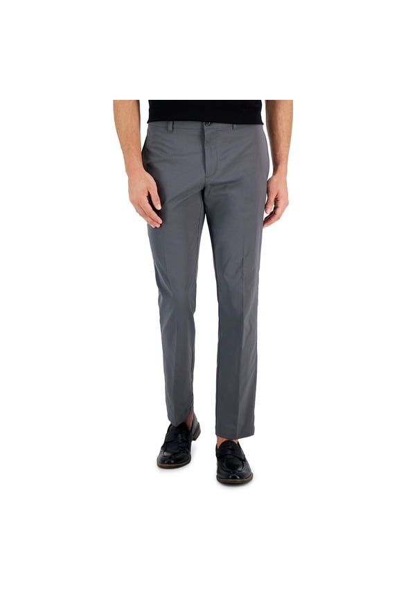 Portfolio Men's Slim-Fit Solid Tech Pants B4HP (Regular,36,Silver,30 in)