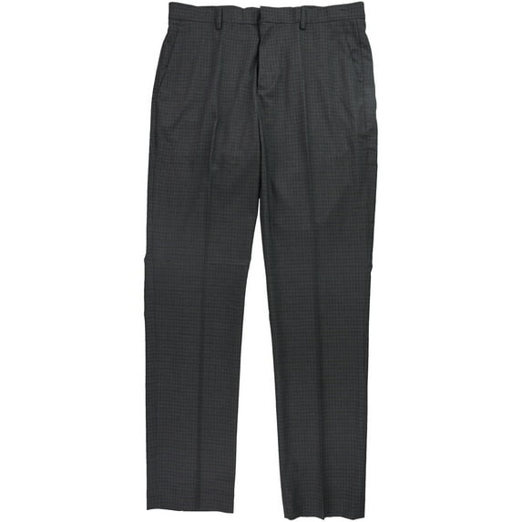 Perry Ellis Mens Solid Stretch Dress Pants Slacks, Grey, 32W x 30L