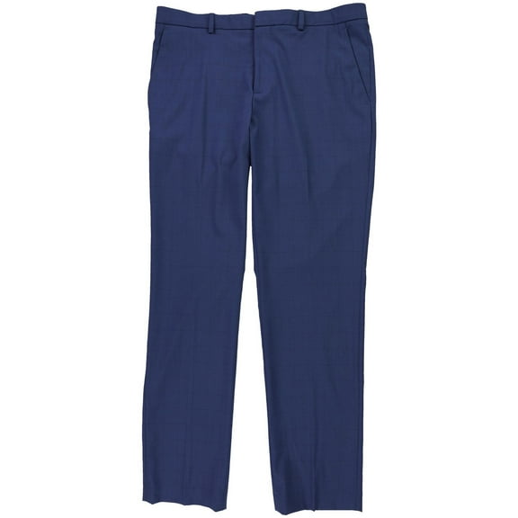 Perry Ellis Portfolio Men's Slim-Fit Tonal Windowpane Dress Pants B4HP (32,32 in,Blue)