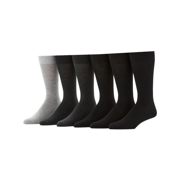 Perry Ellis Portfolio Mens 6 Pack Heathered Dress Socks