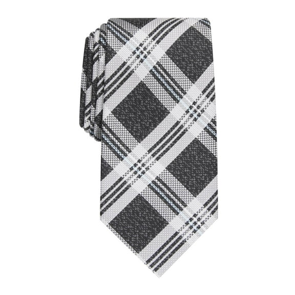 Perry Ellis Men's Duxbury Plaid Tie Black Size Regular