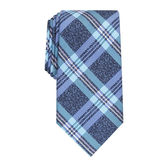 Perry Ellis Men's Duxbury Plaid Tie Navy Size Regular