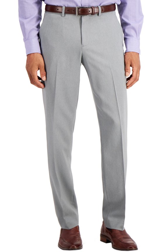 Portfolio Mens Modern-Fit Subtle Check Dress Pants 31W x 30L Alloy
