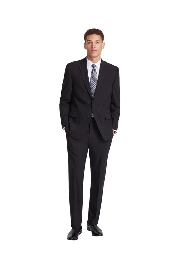 Portfolio Mens Modern fit 2 Piece Suit 36 S / 29 Waist Black Stretch