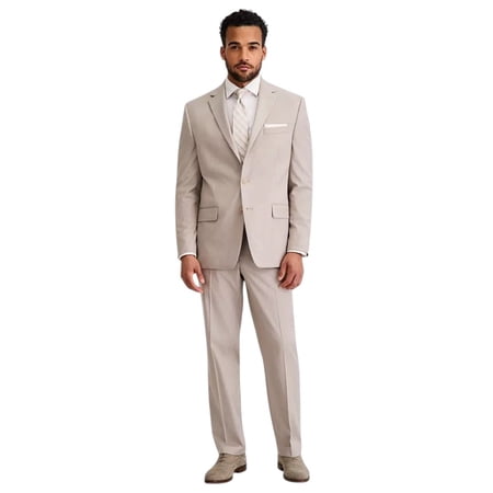 Perry Ellis Portfolio Mens Modern fit 2 Piece Suit 36 S Pants 29 / 30 Light Tan
