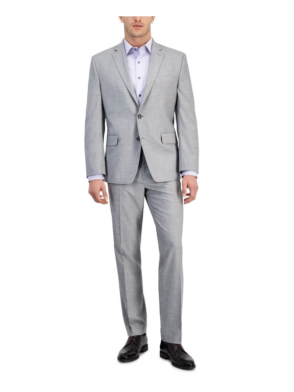 Portfolio Mens Modern fit 2 Piece Suit 44 L Pants 37 / 34 Light Gray