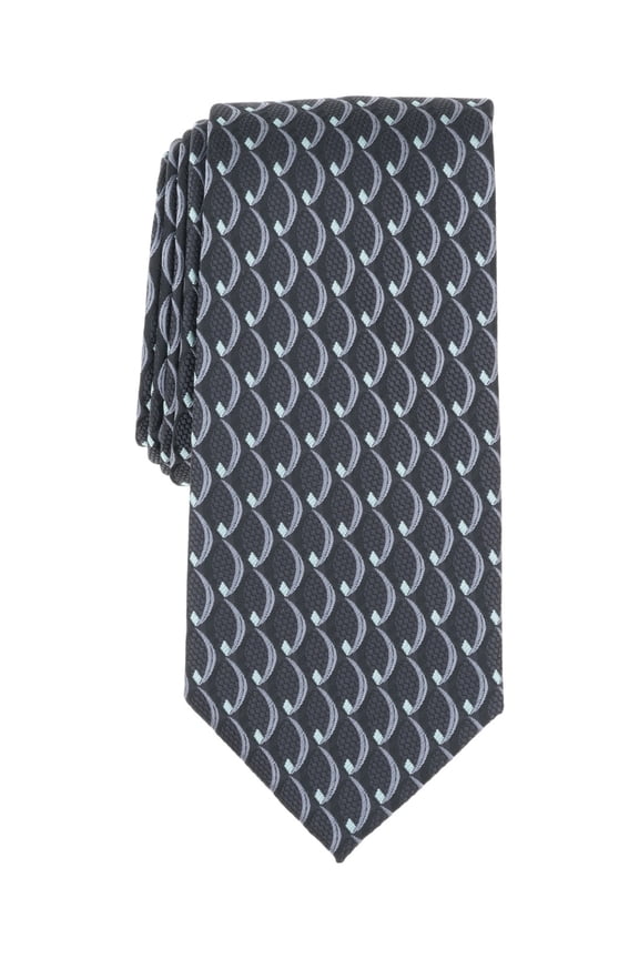 Portfolio Mens Regular fit Tie Necktie Black Oren Geometric