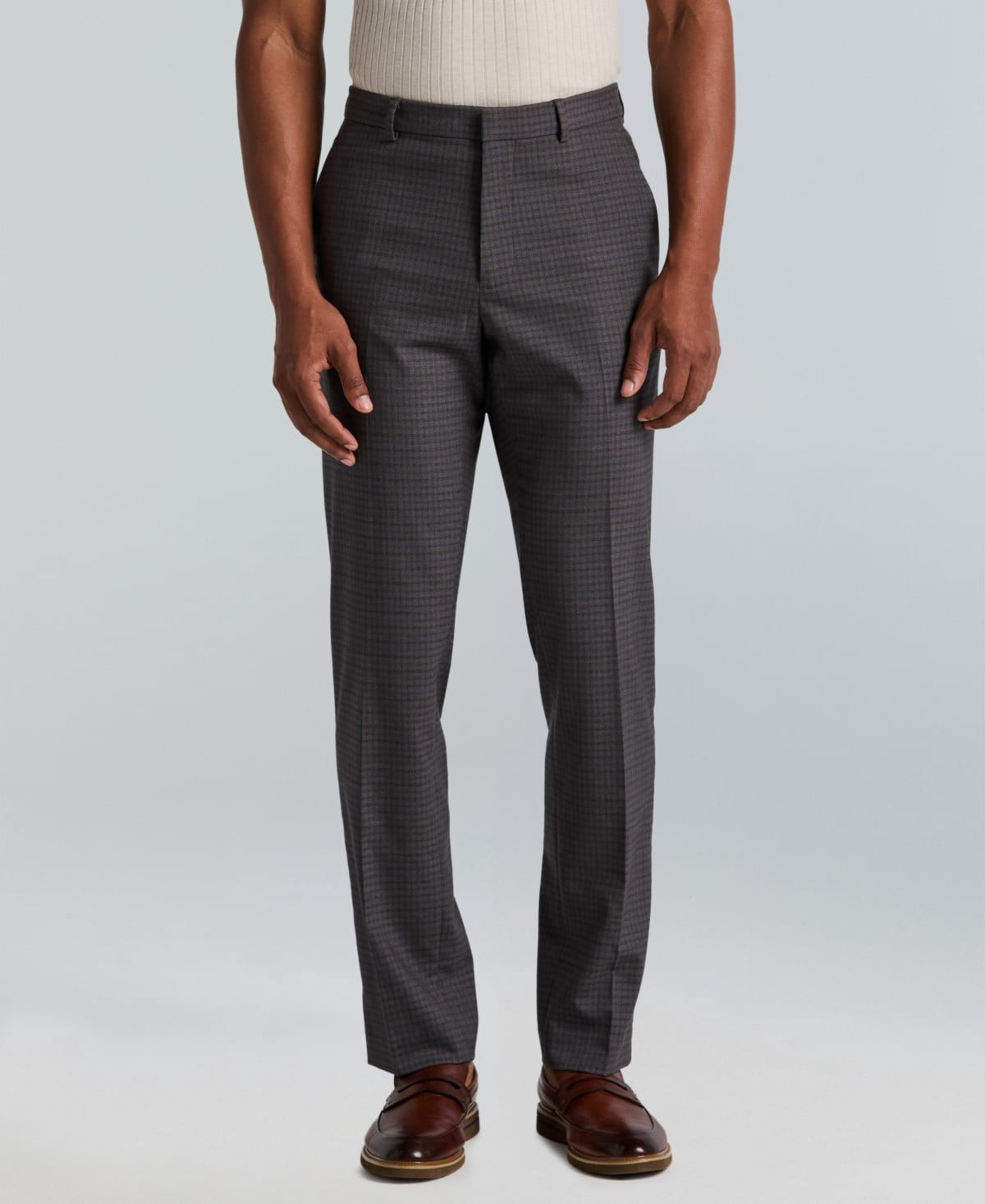 Perry Ellis Portfolio Mens Slim fit Dress Pants 30 / 32 Gray Check ...