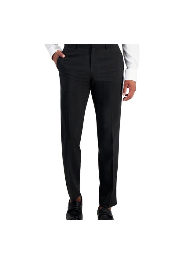 Womens Slim Fit Twill Dress Pants, Black, 34