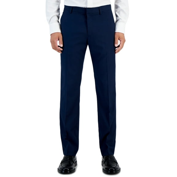 Perry Ellis Portfolio Mens Slim fit Dress Pants 38 / 32 Navy Blue Solid Stretch