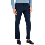 slim fit dress slacks Perry Ellis Men's Slim Fit Tech 2.0 Suit Pants in Black, Size 34, Nylon/Elastane