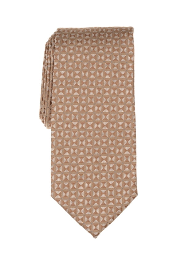 Portfolio Mens Travers Square-Pattern Neck Tie Beige Taupe
