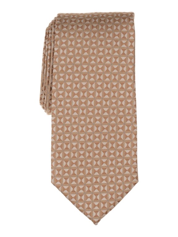 Portfolio Mens Travers Square-Pattern Neck Tie Beige Taupe
