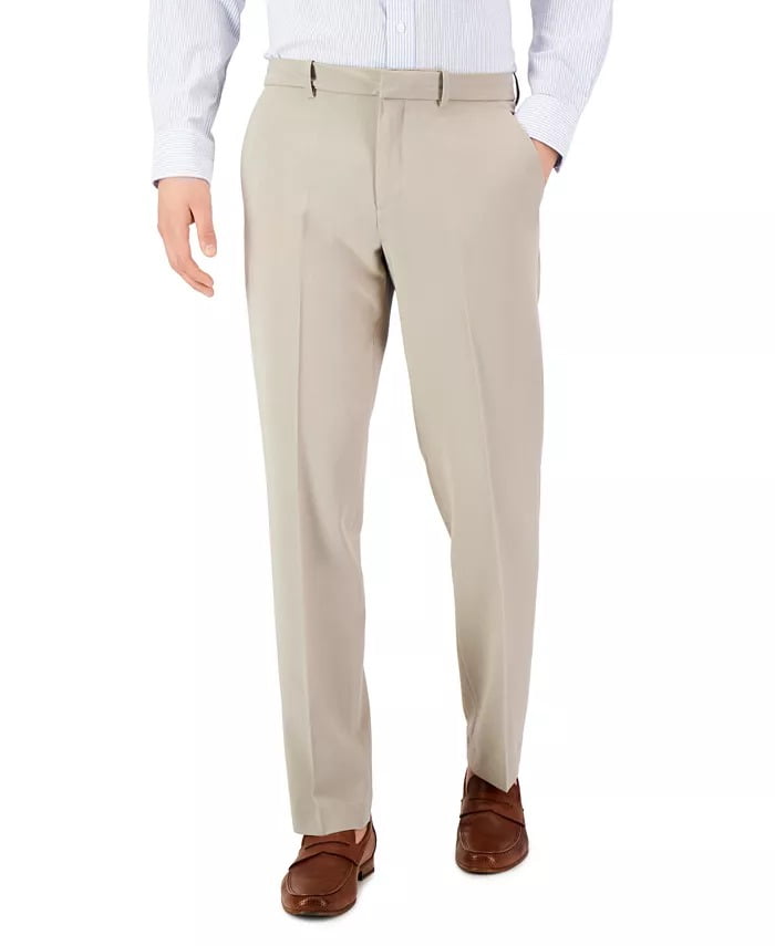 Perry Ellis Mens Modern fit Dress Pants 34 / 29 Beige Solid Stretch -  Walmart Business Supplies