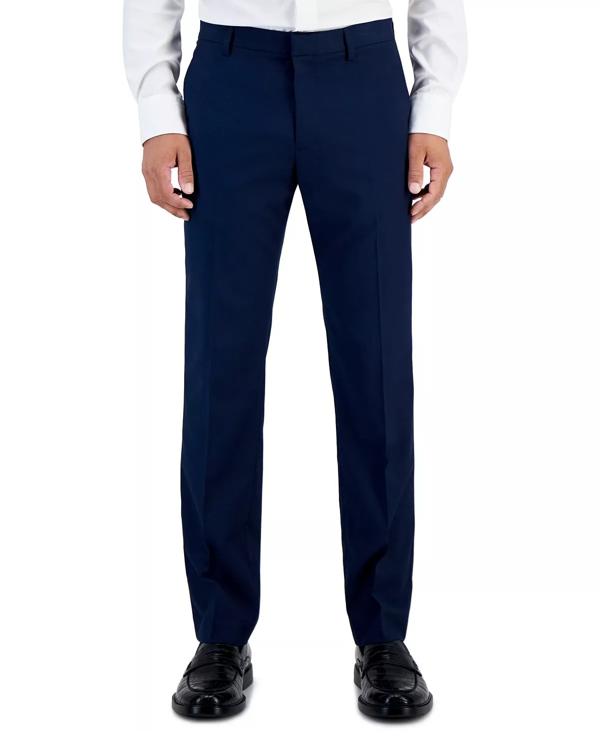 Perry Ellis Mens Slim fit Dress Pants 34 / 29 Navy Blue Solid Stretch -  Walmart.com