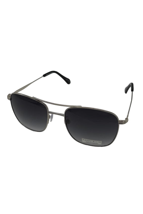 Metal Men's Square Aviator Sunglasses, Silver, 2-Pack