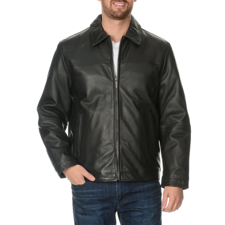 Perry ellis lambskin shop leather jacket mens