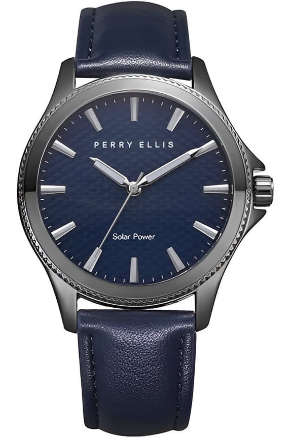 Solar Powered Mens Watch | Vegan Leather Water-Resistant Analog Wrist Watches for Men | 41mm Case | Relojes para Hombres | Elegant Gift for Man