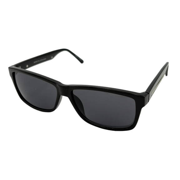 Perry Ellis Sunglass Black Plastic Rectangle, Smoke Lens PE80 02