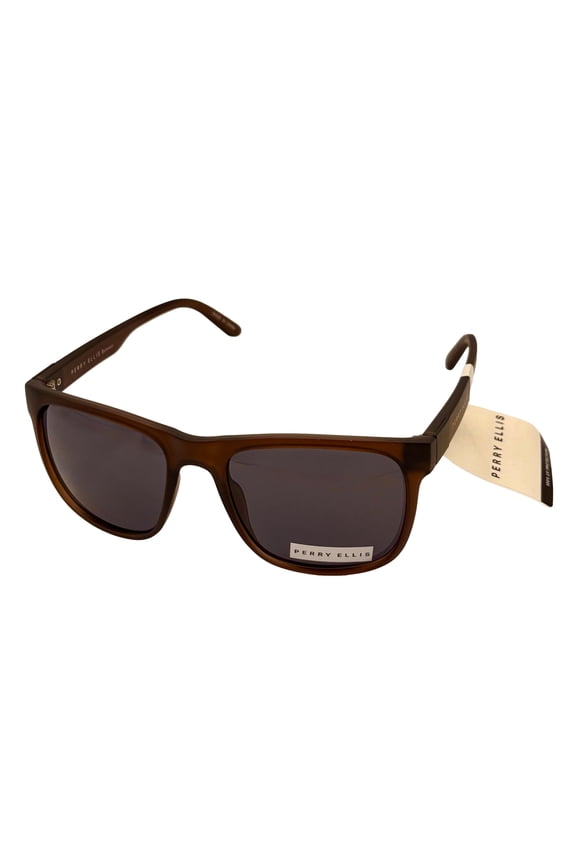 Sunglass Dark Brown Rectangle Plastic Wrap Brown Lens PE103 3