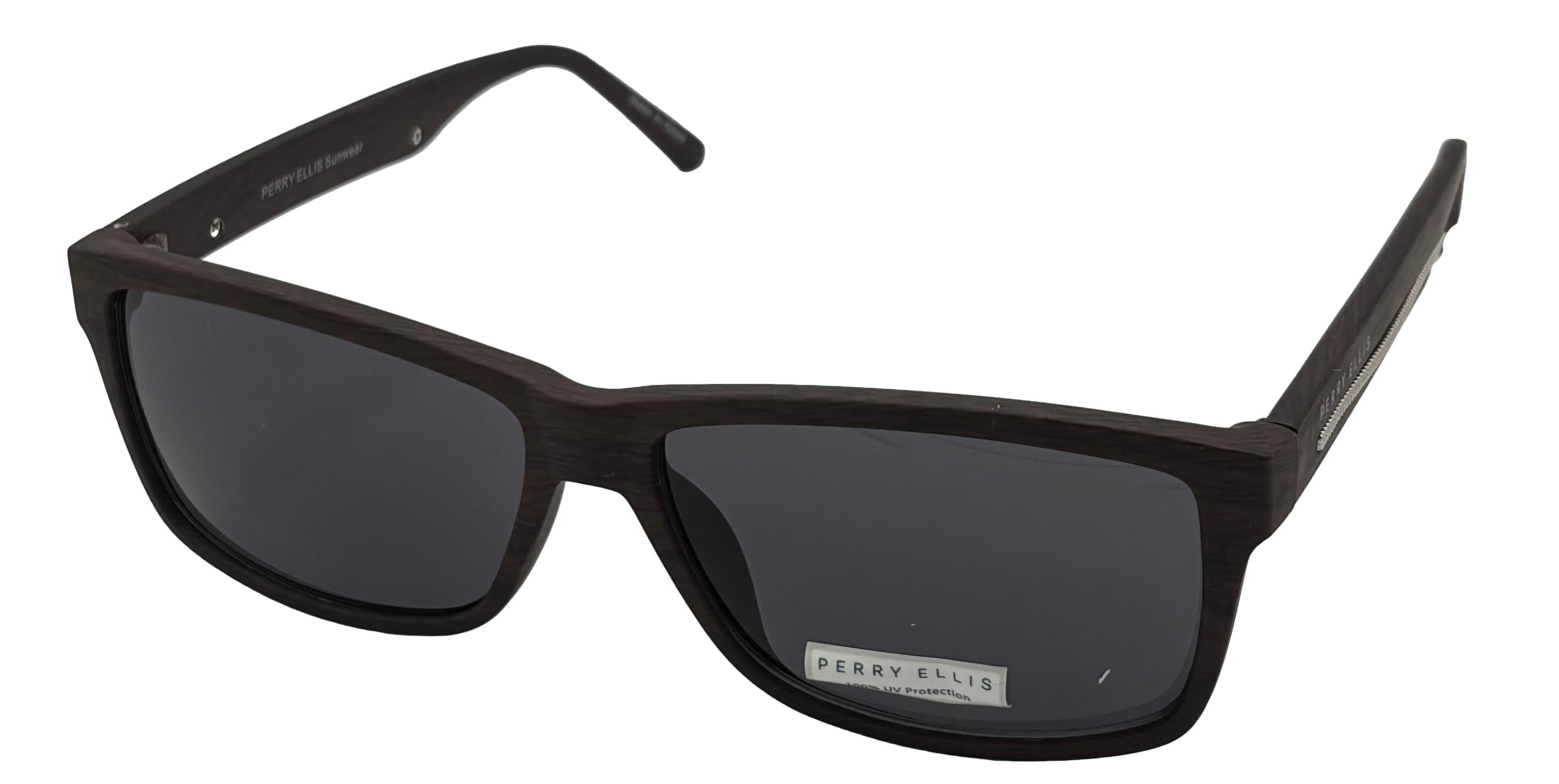 Perry Ellis Black Rectangular Sunglasses Perry Ellis Sunglass Black Plastic Rectangle Wrap, Gradient  main image 3