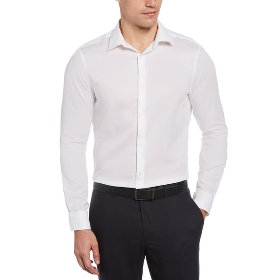 Perry Ellis WHITE Men's Slim-Fit Dobby Shirt, US Large