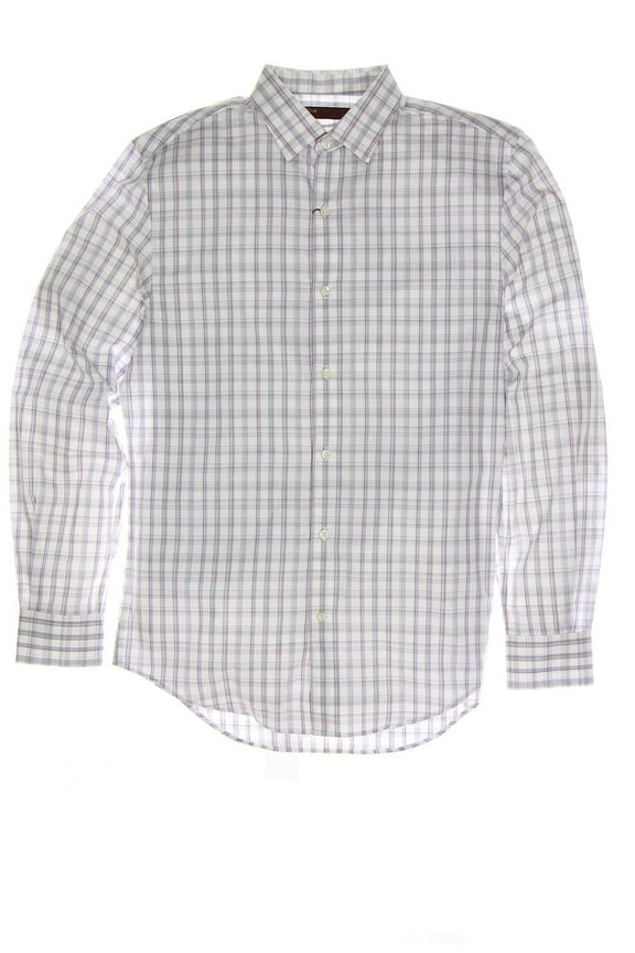 White Plaid Button Down Shirt Sport , Size Small