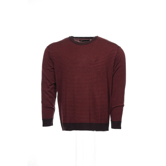 Perry Ellis Wine Horizontal Striped Crew Neck Sweater , Size XLarge